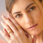 Elvan Hexagon 18k Gold Plated on Brass Ring - ZEWAR Jewelry