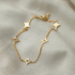 Alya Anklet 9.5 in Subtle Diamond Design 18k Gold Plated On Brass - ZEWAR Jewelry