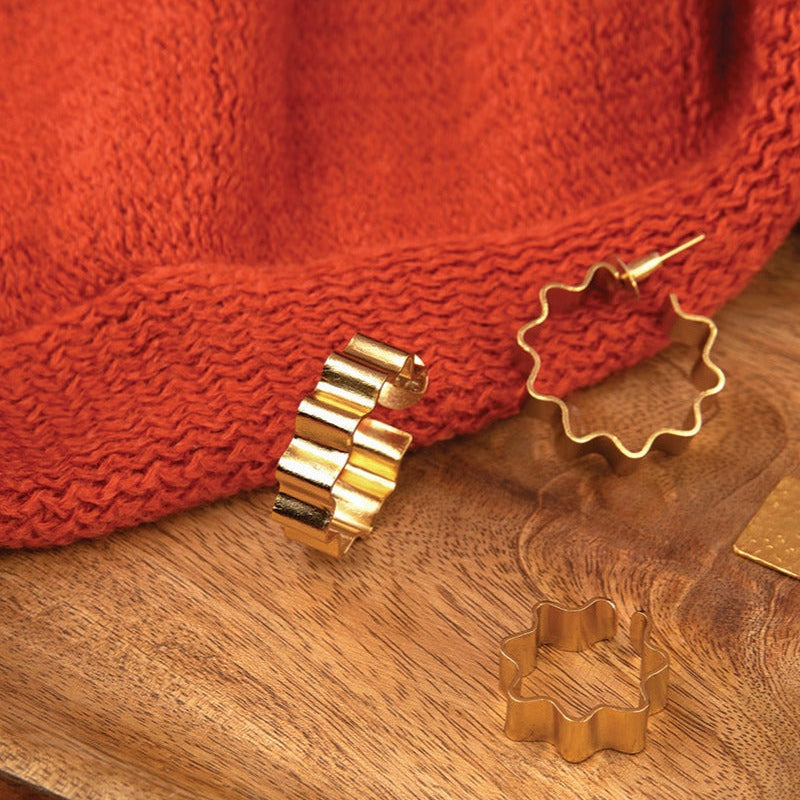 Ayat Earrings 11 gms Push-Back 22k Gold Plated On Brass - ZEWAR Jewelry