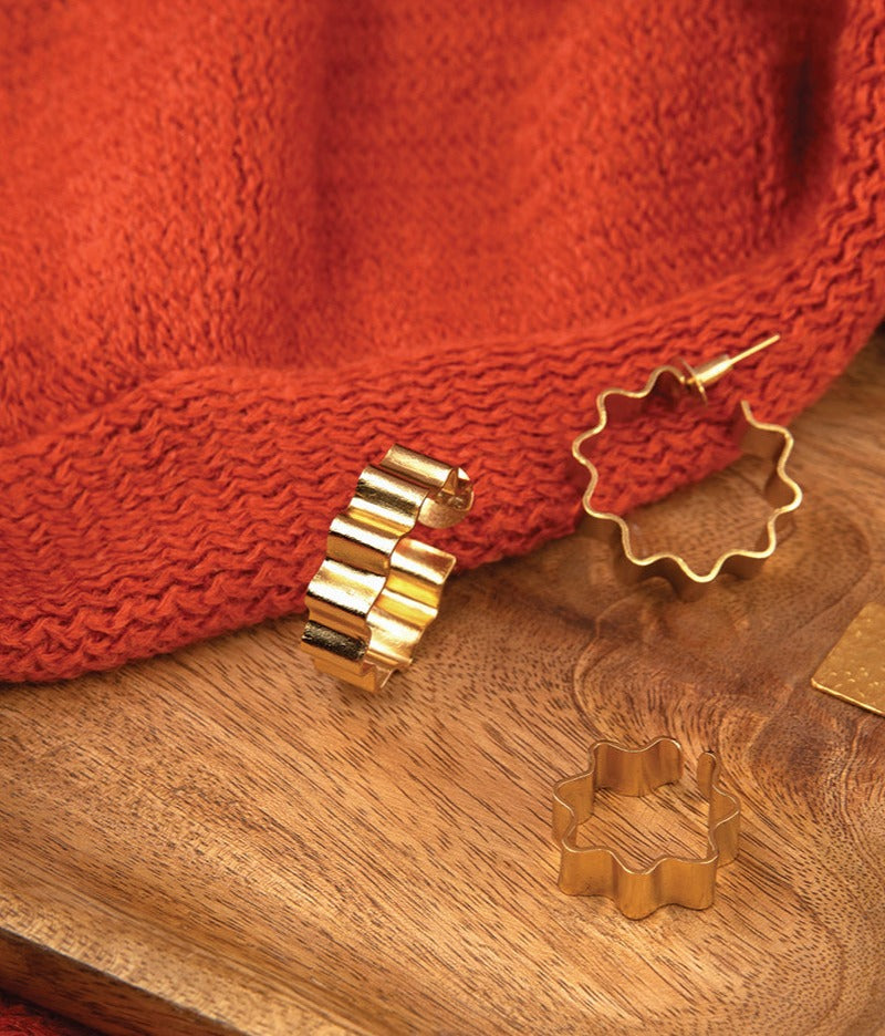 Ayat Earrings 11 gms Push-Back 22k Gold Plated On Brass - ZEWAR Jewelry