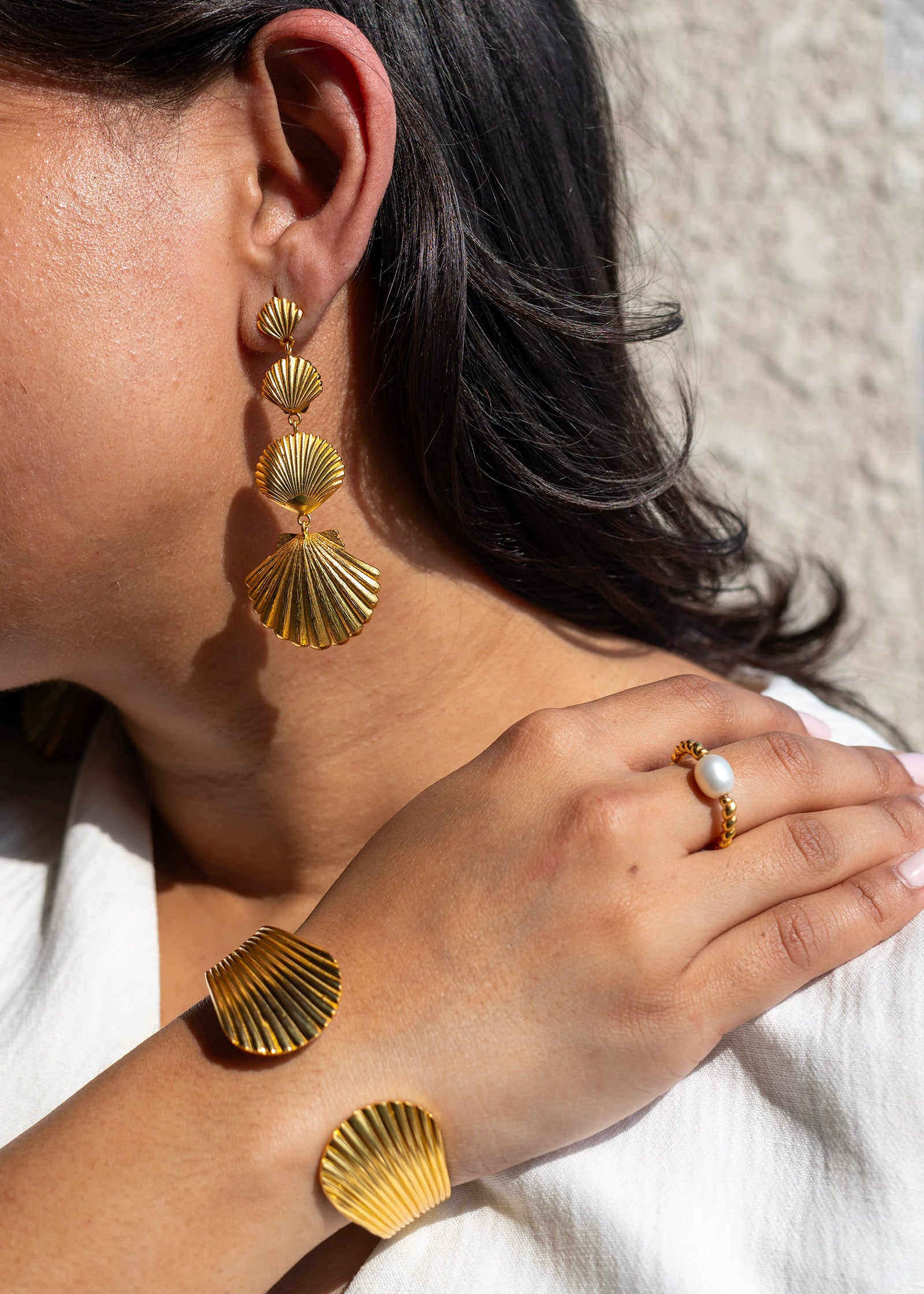 Shell Inspired Adjustable Wrist Cuff