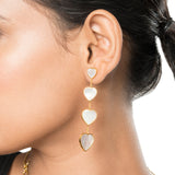 Mother of Pearl Four Heart Danglers